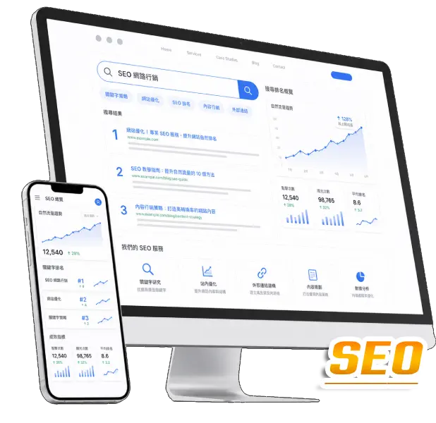 SEO 網路行銷多裝置展示圖